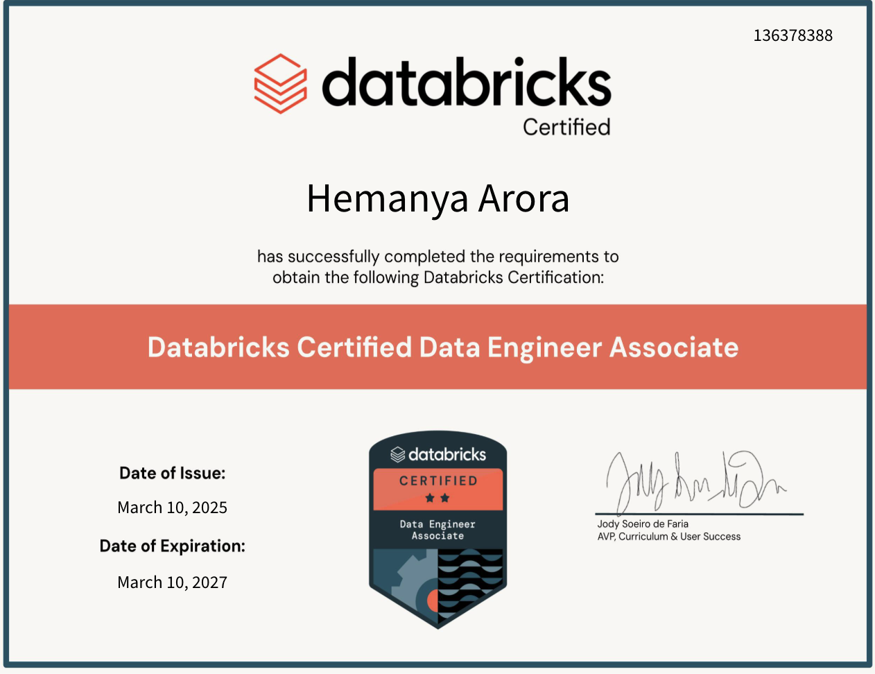 Databricks Data Engineer Associate Certification